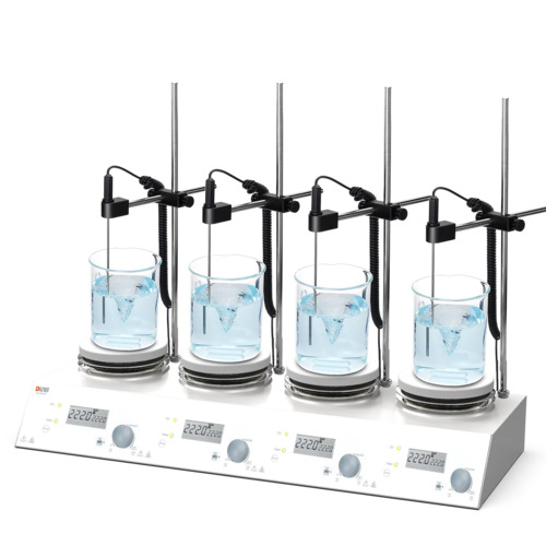 Мешалка магнитная 4-х мест.с подогревом с термодатчиком PT1000A  DLAB MS-H280-S4 package 