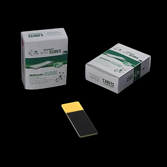 Стекло предметное 75*25*1мм,шлиф.край,Оранжевая полоса,ШТ.(50шт/уп) Янченг.