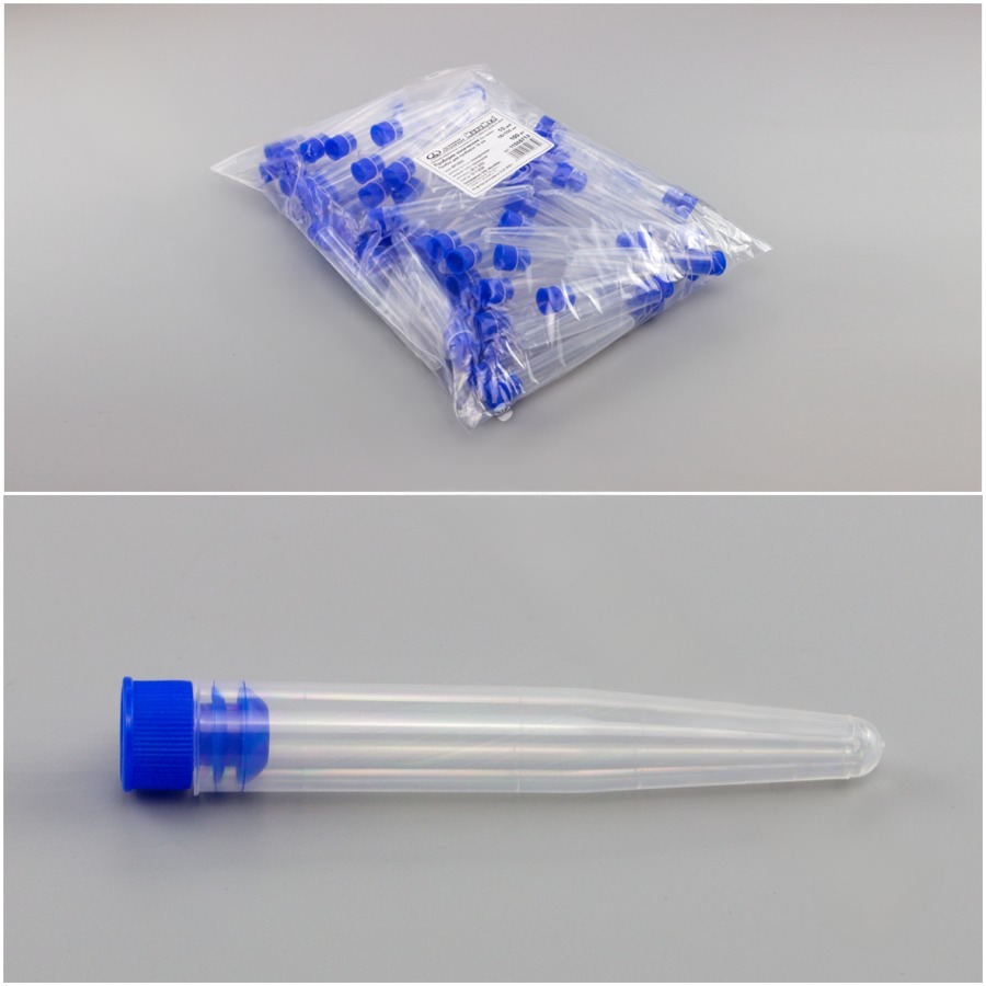 Пробирка 10 мл,коническая 16*100 без пробки,П/П,Нестерильная.ШТ.(уп/100шт)Минимед 11005713