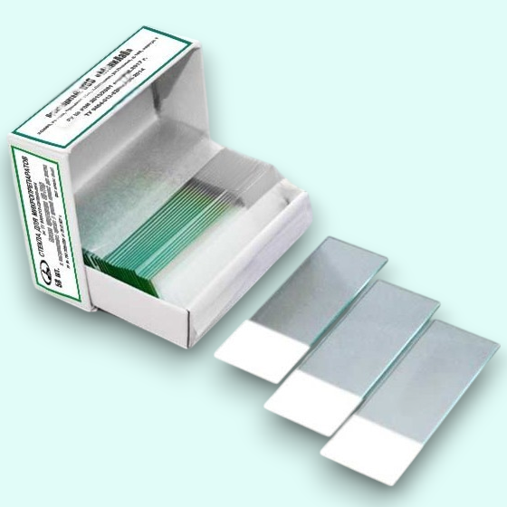 Стекло предметное 26*76*1мм,полиров.край,белая полоса для записи,ШТ.Минилаб