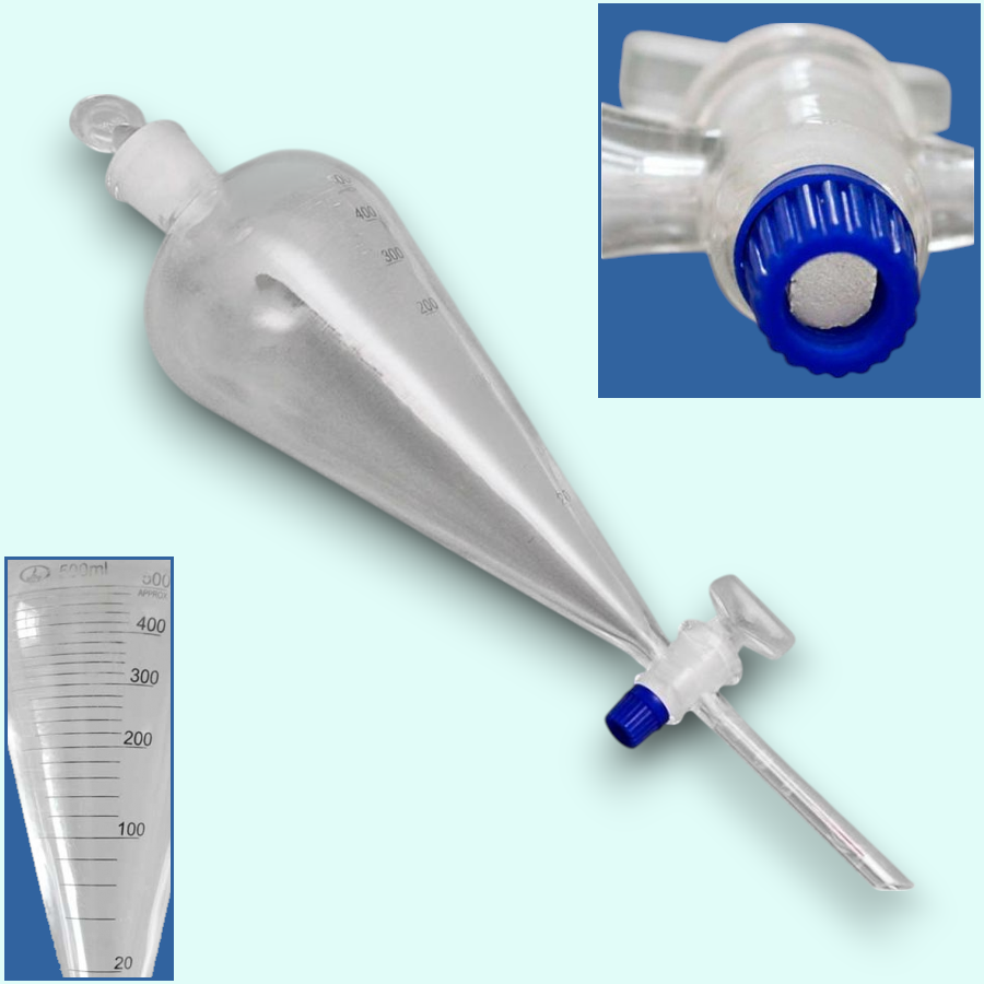 Воронка делительная ВД-3- 500, грушевидная с делениями,ШТ.(уп2шт) МиниМед10000403