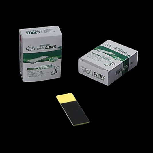 Стекло предметное 75*25*1мм,шлиф.край,Желтая полоса,ШТ.(50шт/уп) Янченг.